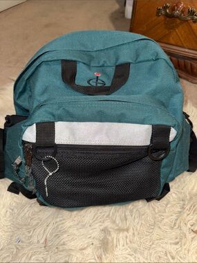 Ingear Teal and Black unisex waist-pack with Front Mesh Pocket